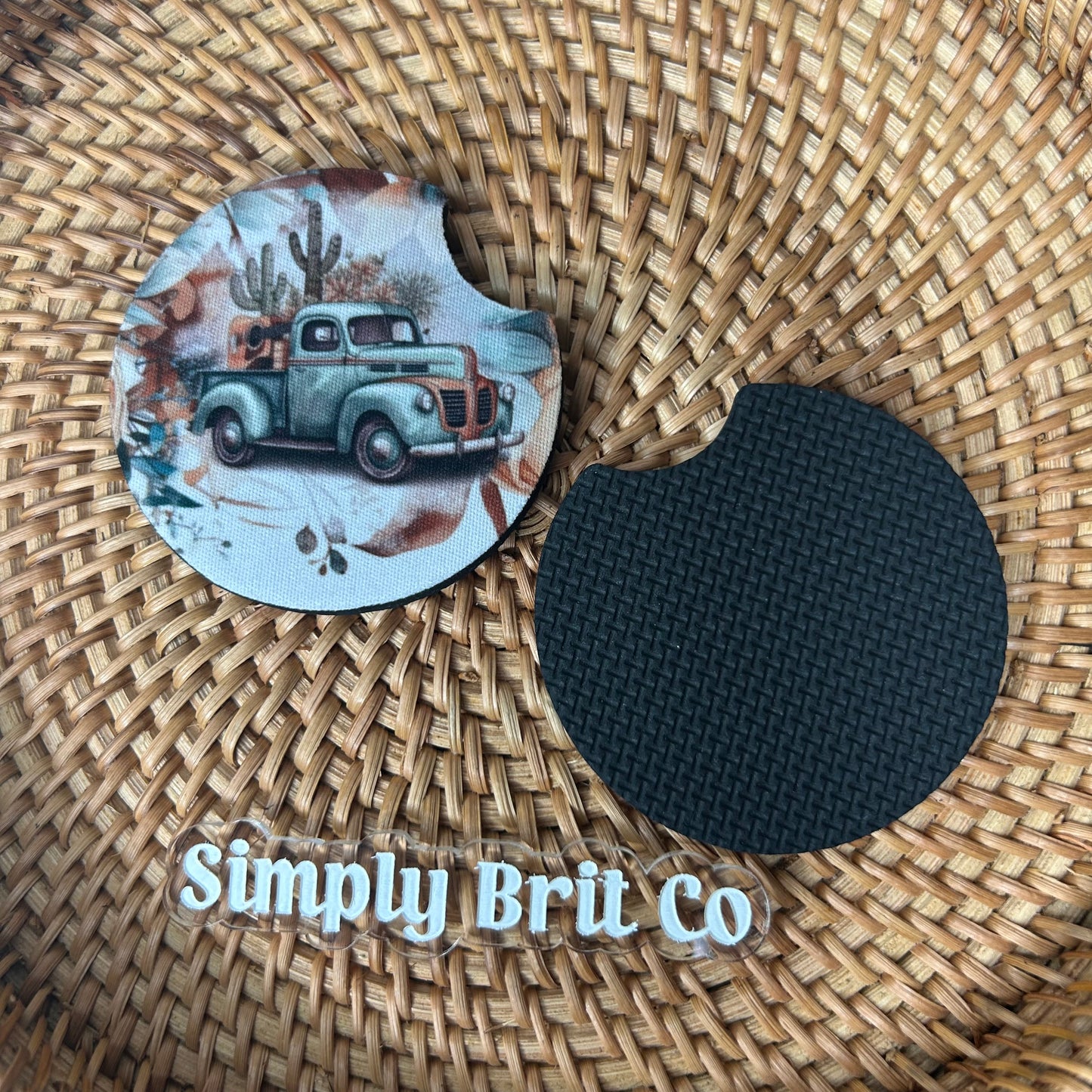 Rustic Blue Truck Freshie and Car Coaster | Fall
