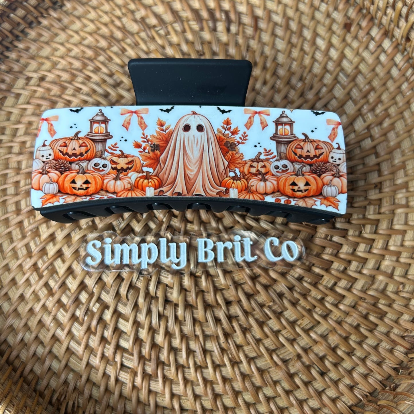 Orange Ghost Large Claw Clip