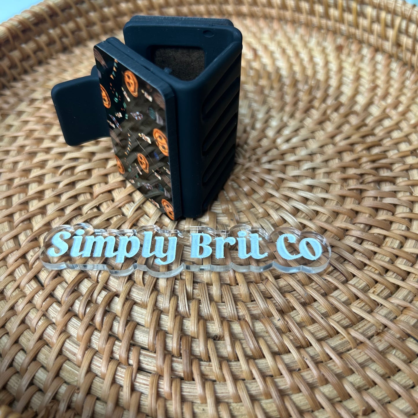 Pumpkins and Brooms Small Claw Clip