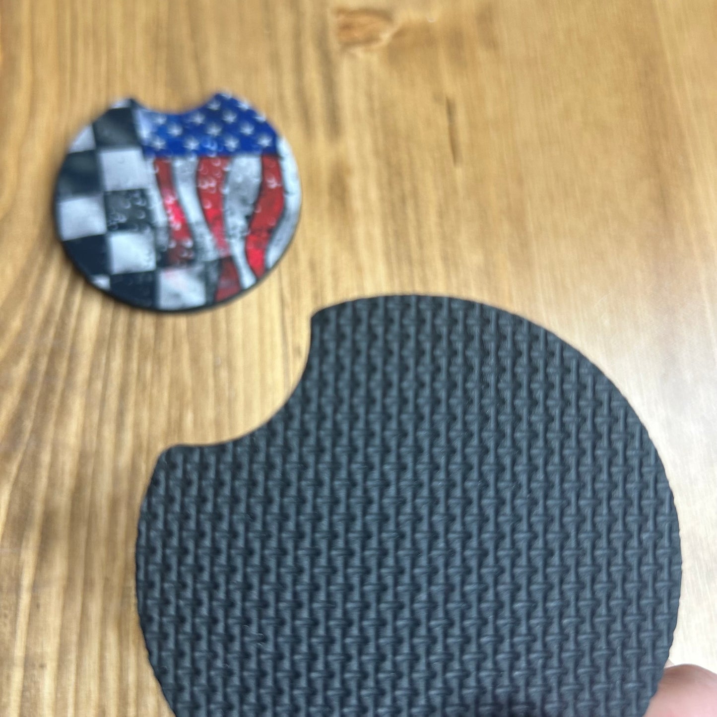 Racing Flag Set of 2 Car Coaster | Checkered