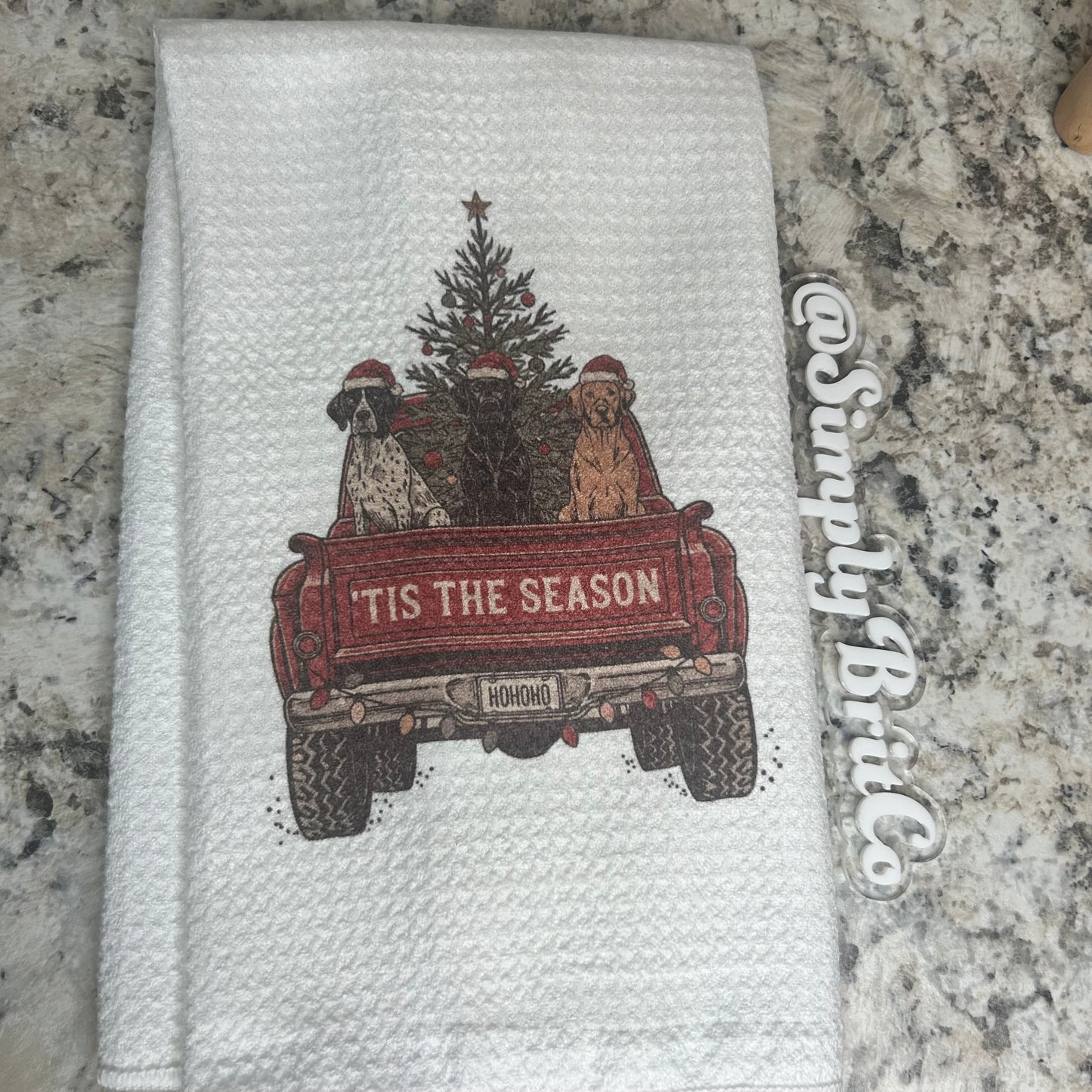 Tis The Season Red Truck Kitchen Towel |