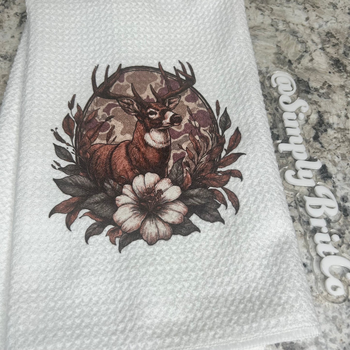 Deer, Camo, and Floral Kitchen Towel | Ready To Ship