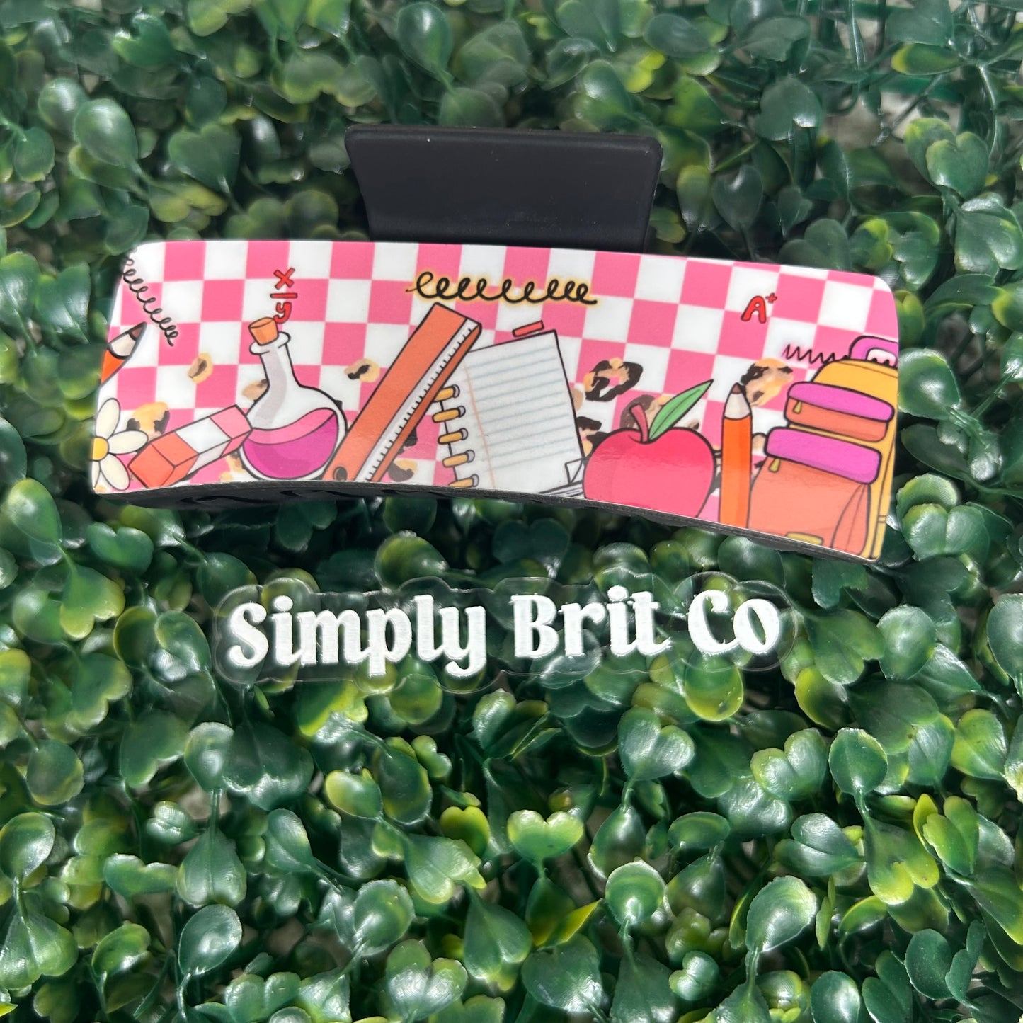 Pink Teacher Large Claw Clip