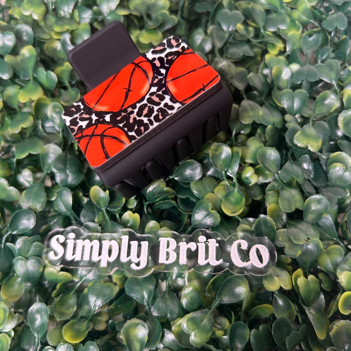 Cheetah Basketball Small Claw Clip