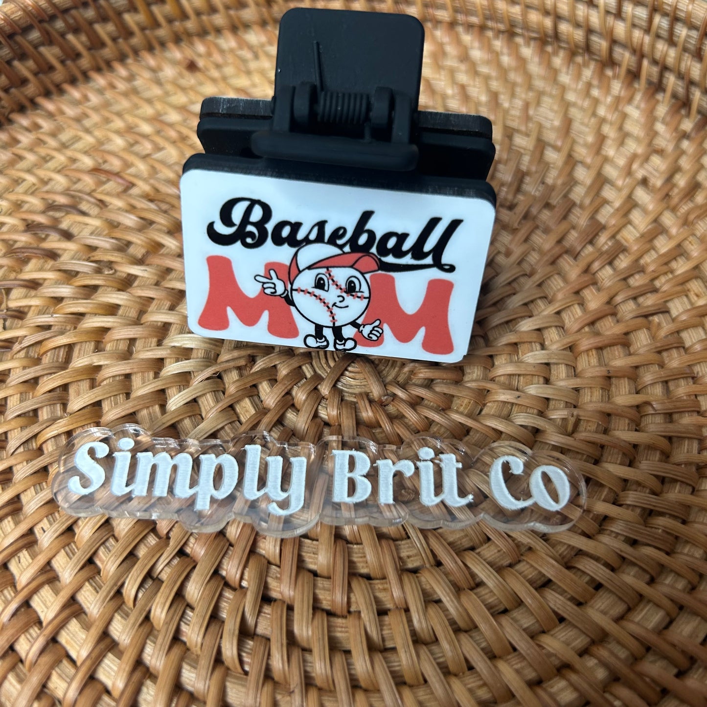 Baseball Mom Small Claw Clip