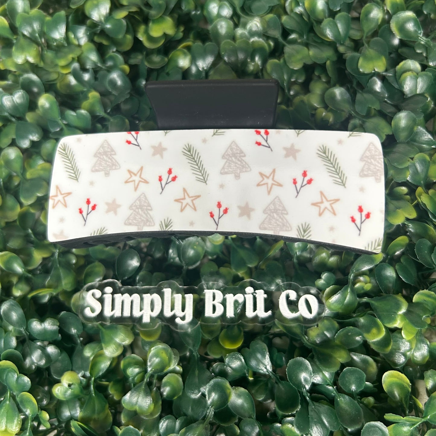 Simple Christmas Large Claw Clip