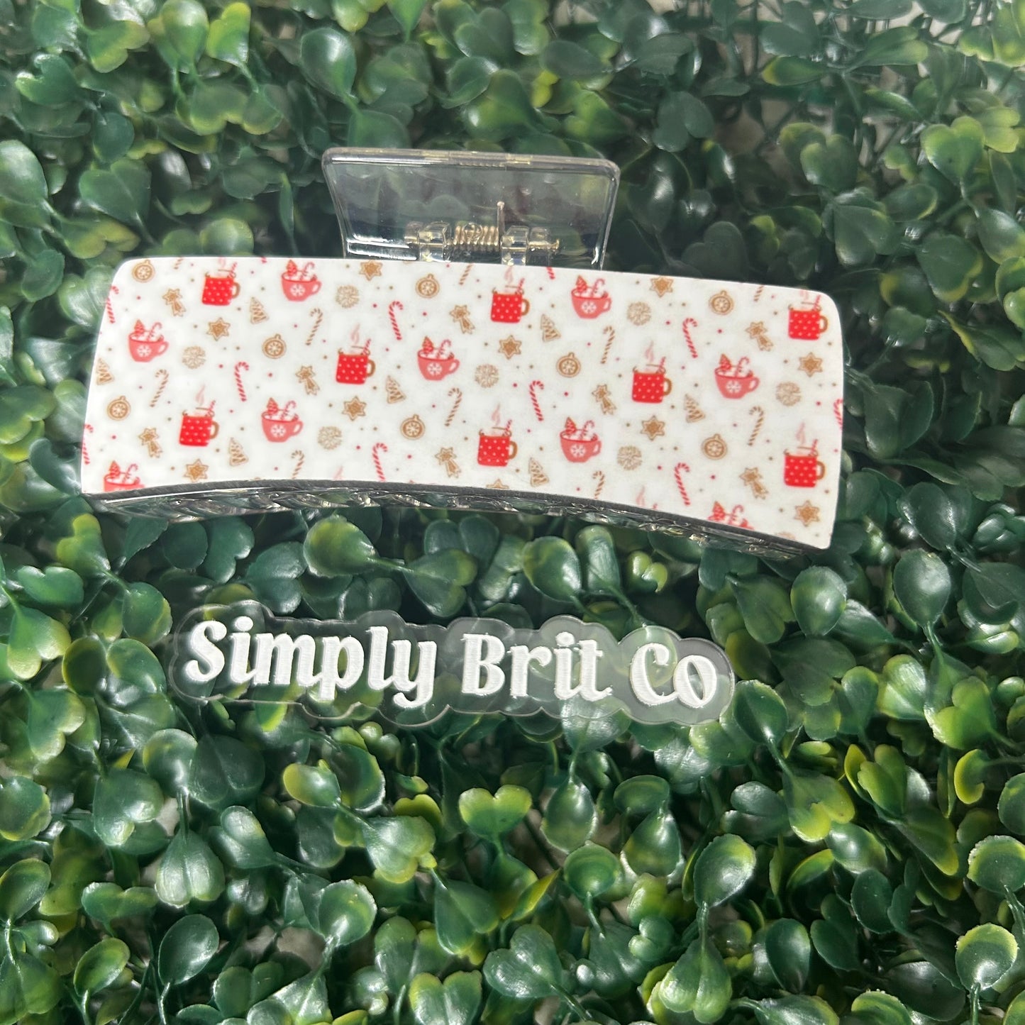 Winter Wonderland Hot Chocolate Large Claw Clip