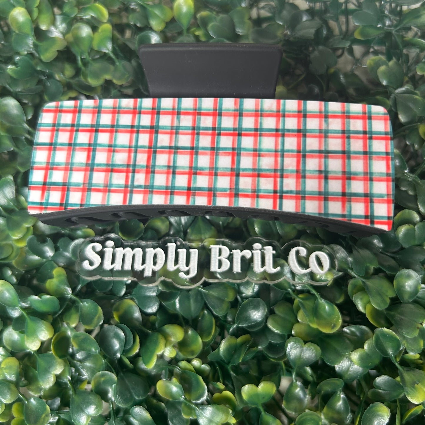 Christmas Plaid Large Claw Clip