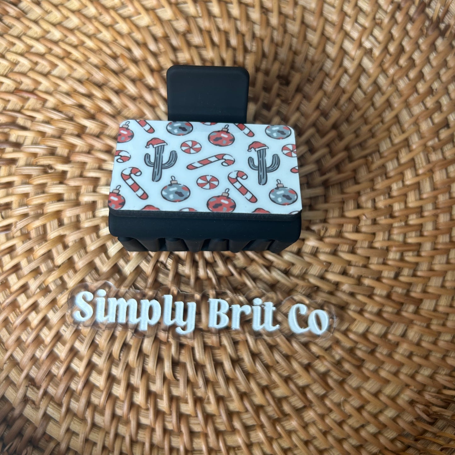 Cactus Christmas Small Claw Clip