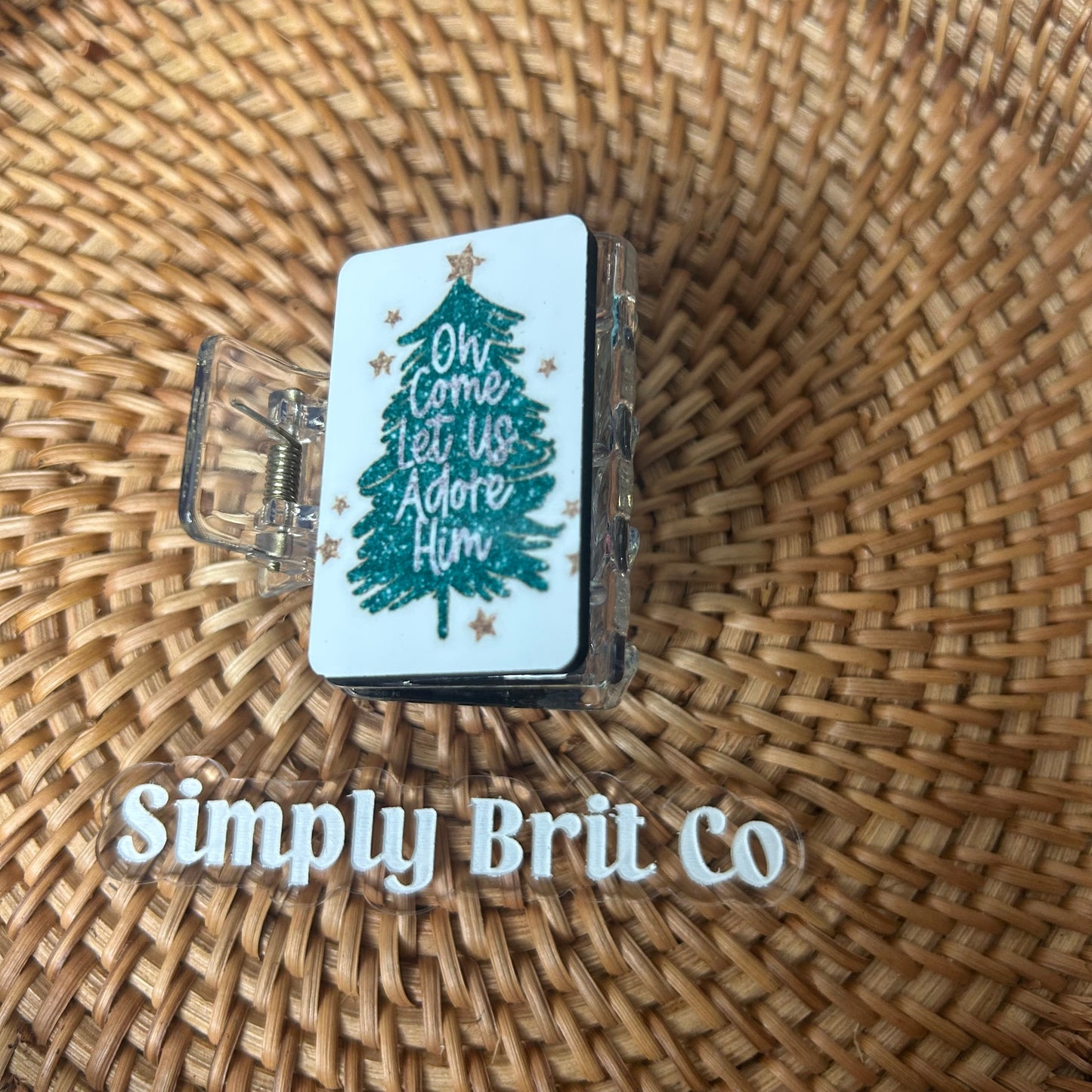 Oh Come Let Us Adore Him Small Claw Clip