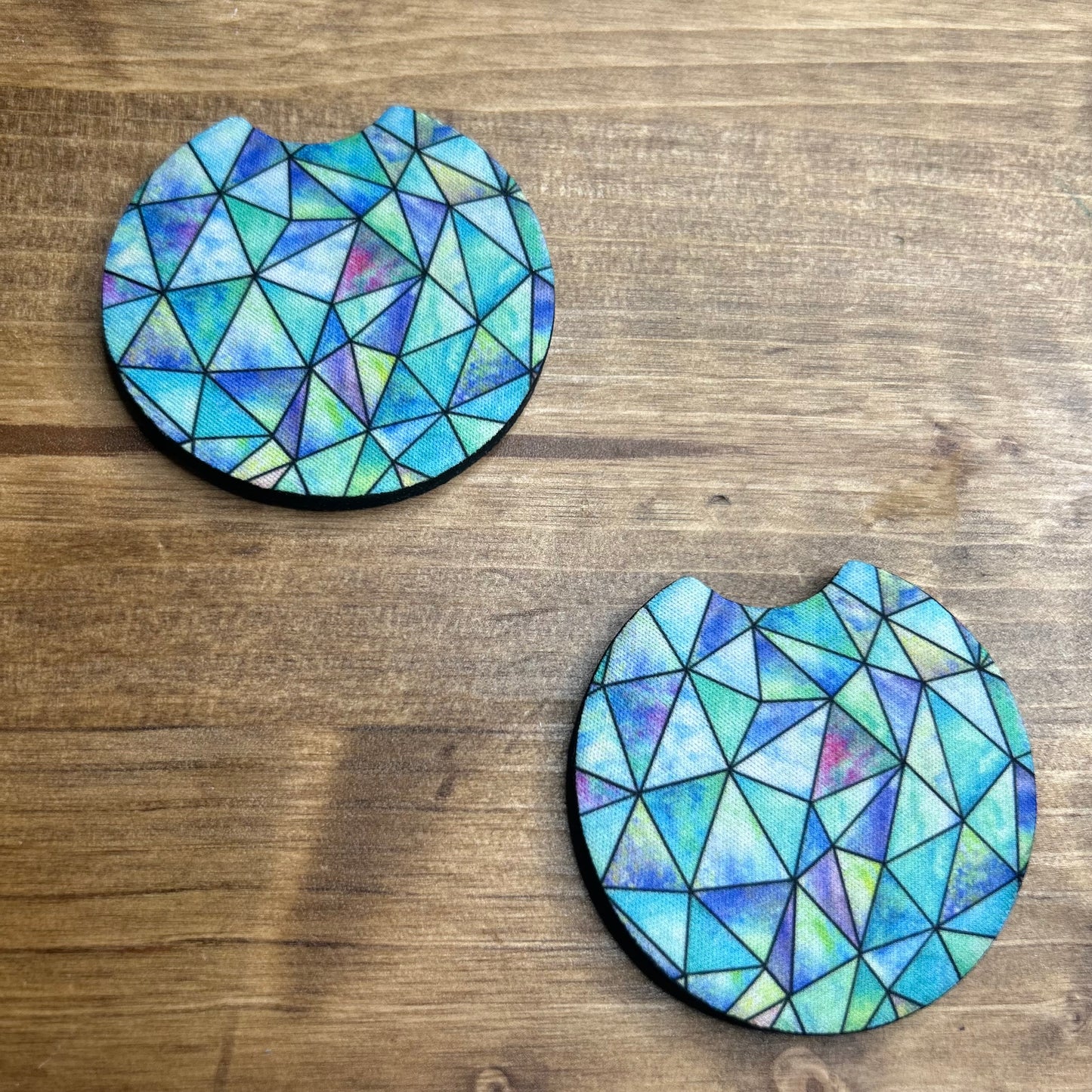 Stained Glass Look Set of 2 Car Coaster