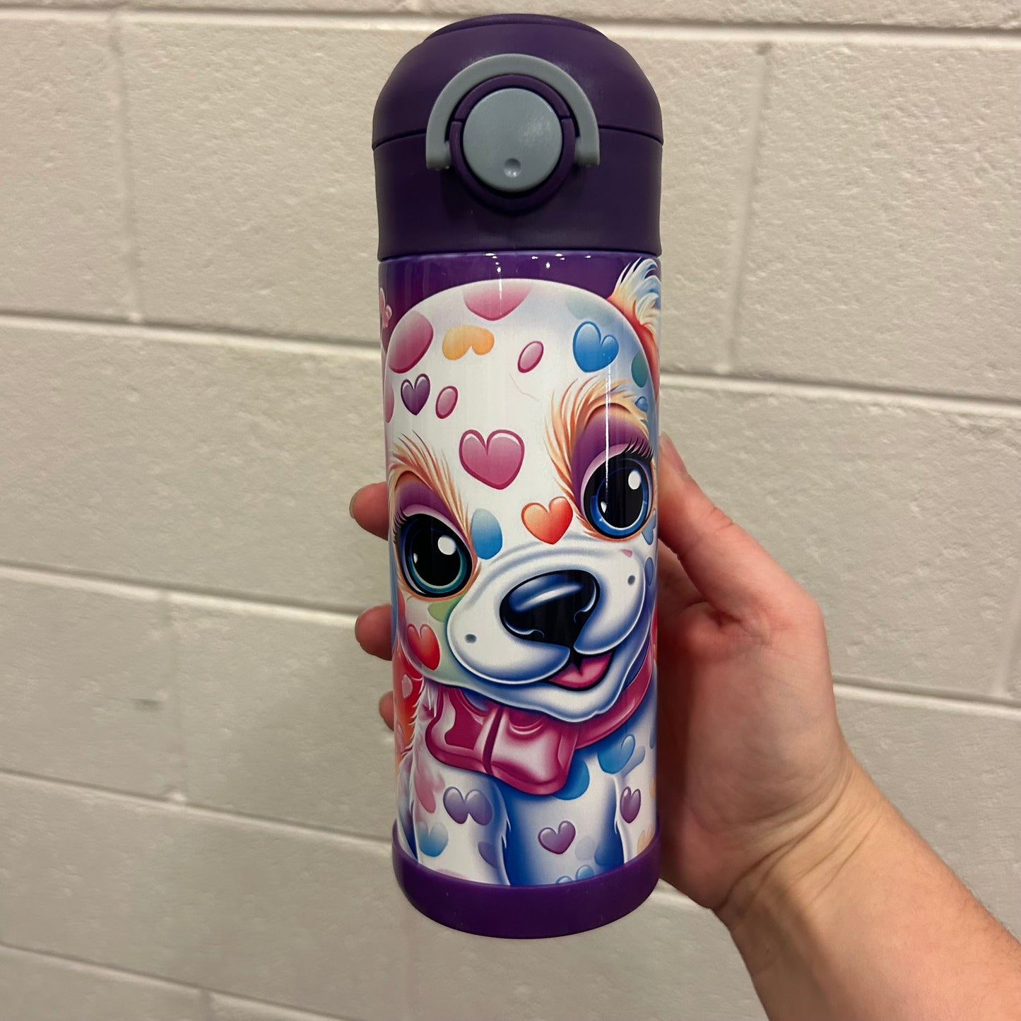 Heart Puppy Dog 12oz Kids Tumbler | Bright Colors