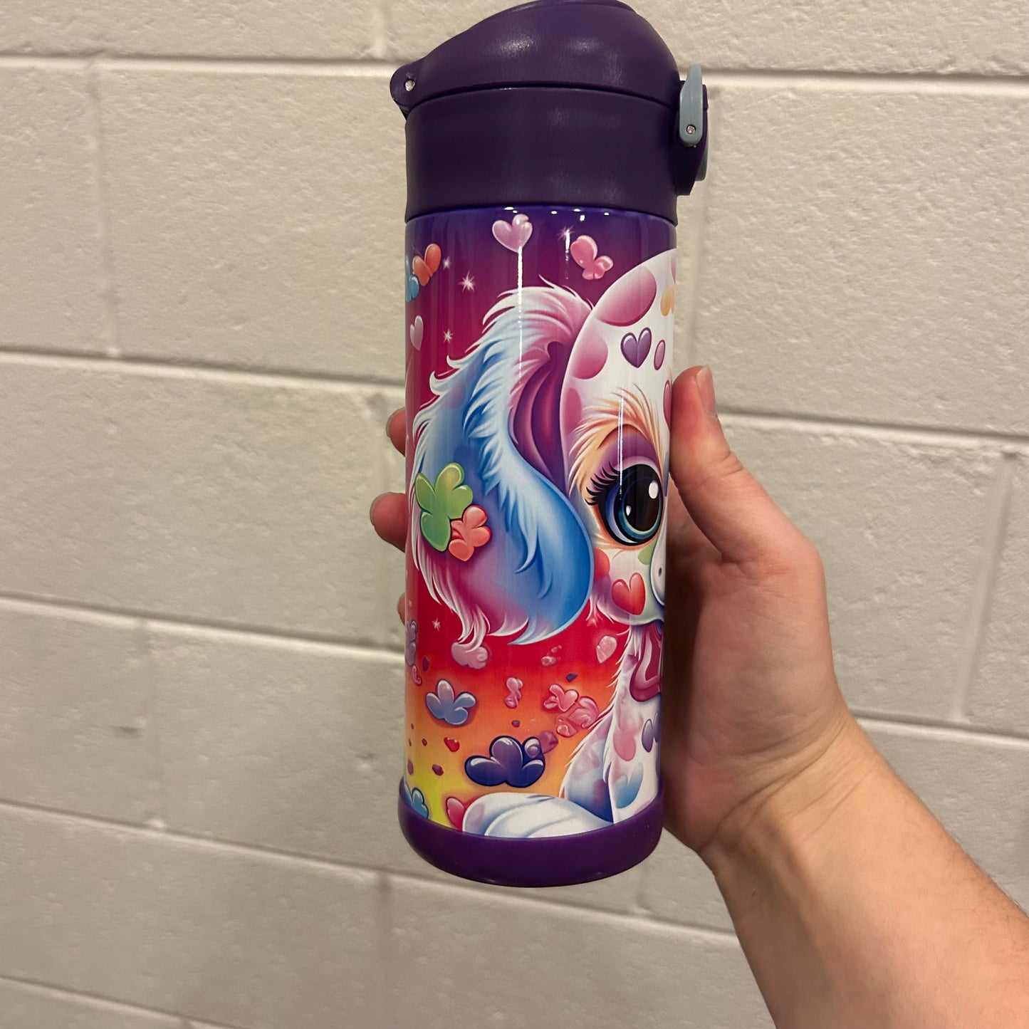 Heart Puppy Dog 12oz Kids Tumbler | Bright Colors