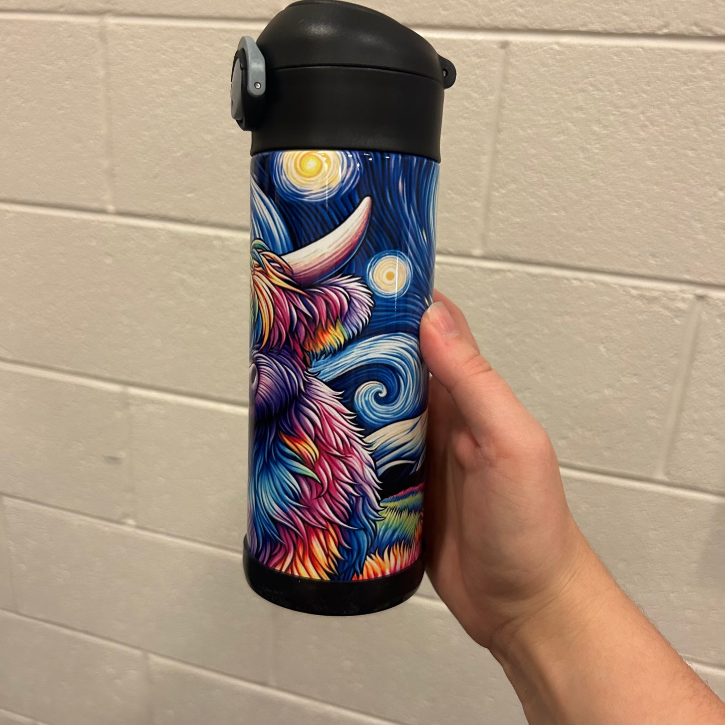 Multi Colored Highland Cow Kids 12oz Tumbler