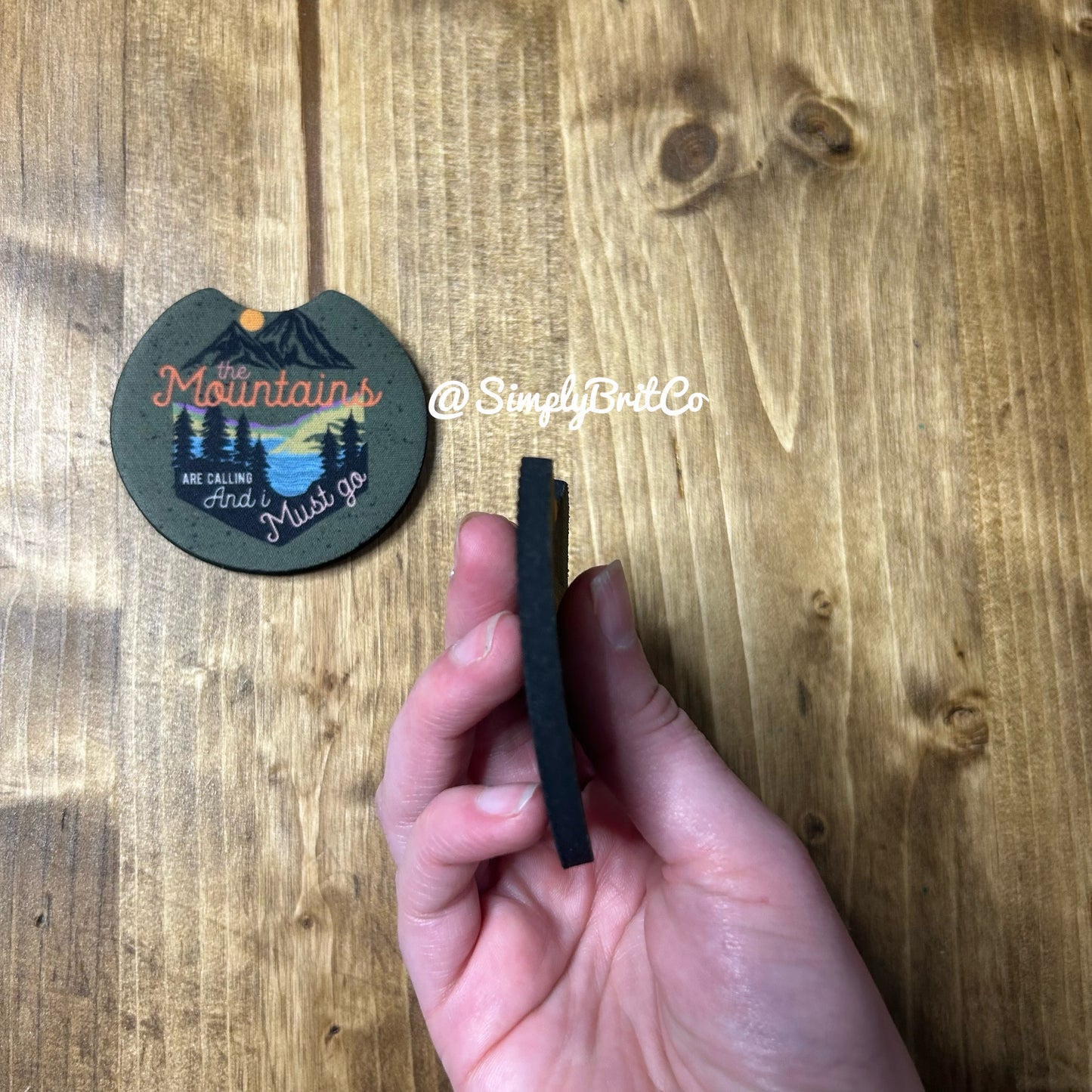 The Mountains are Calling and I Must go Set of 2 Car Coaster | Great Outdoors