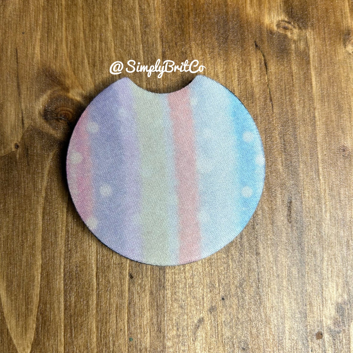 Pastel Watercolor Lines and Dots Set of 2 Car Coaster