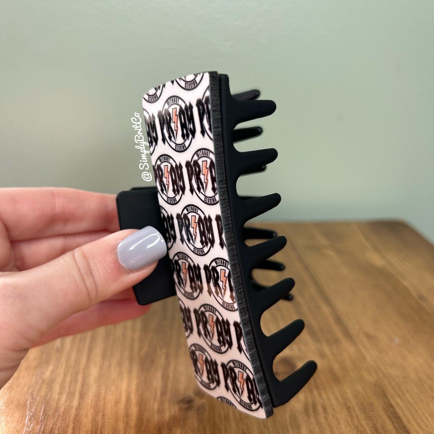 Pray Without Ceasing Large Claw Clip | Religious