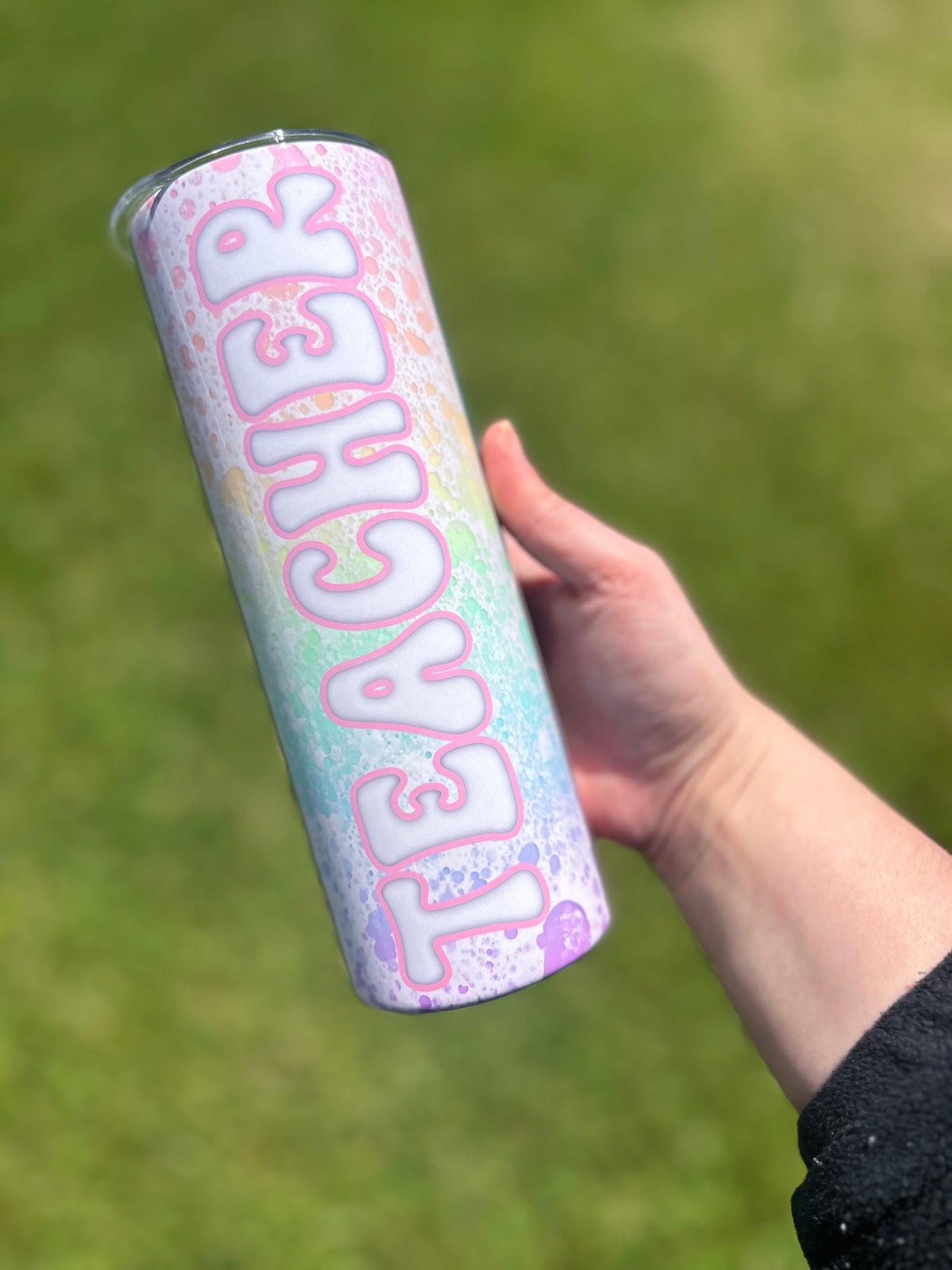 Pastel Teacher 20oz Tumbler | Rainbow