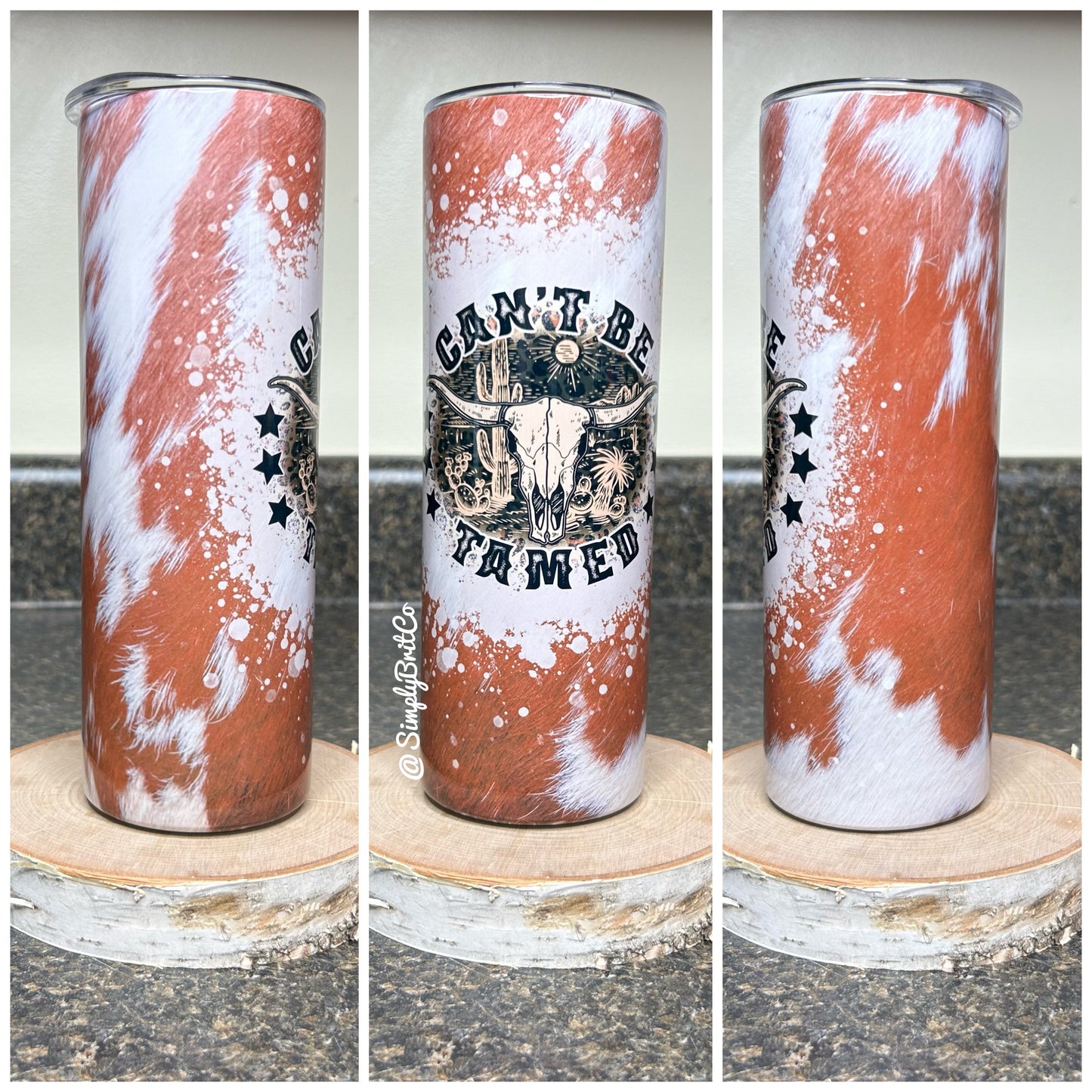 Can't be Tamed 20oz Tumbler | Cowhide | Western