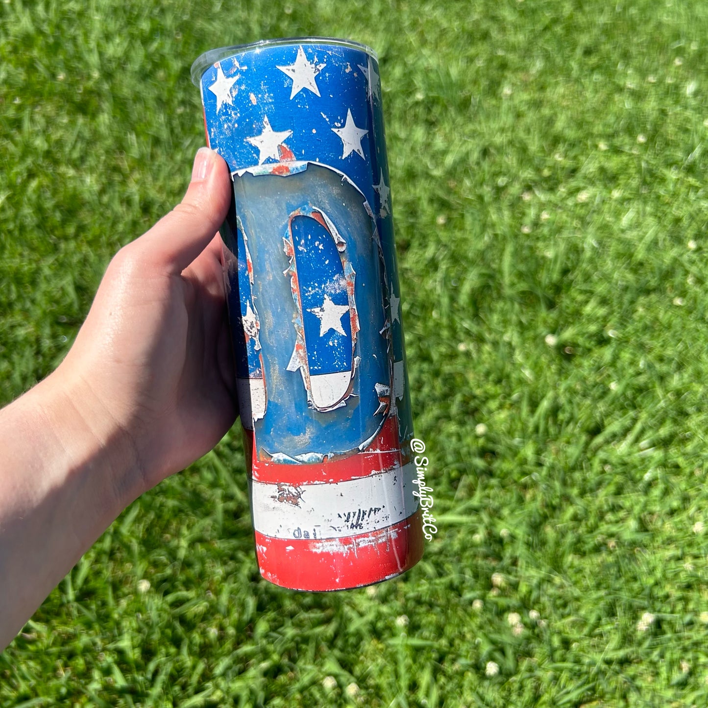 Dad 20oz Tumbler | Rustic Flag