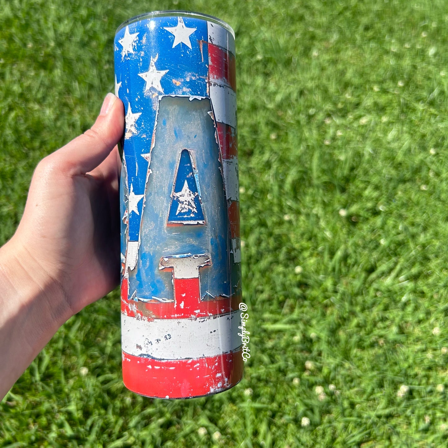 Dad 20oz Tumbler | Rustic Flag