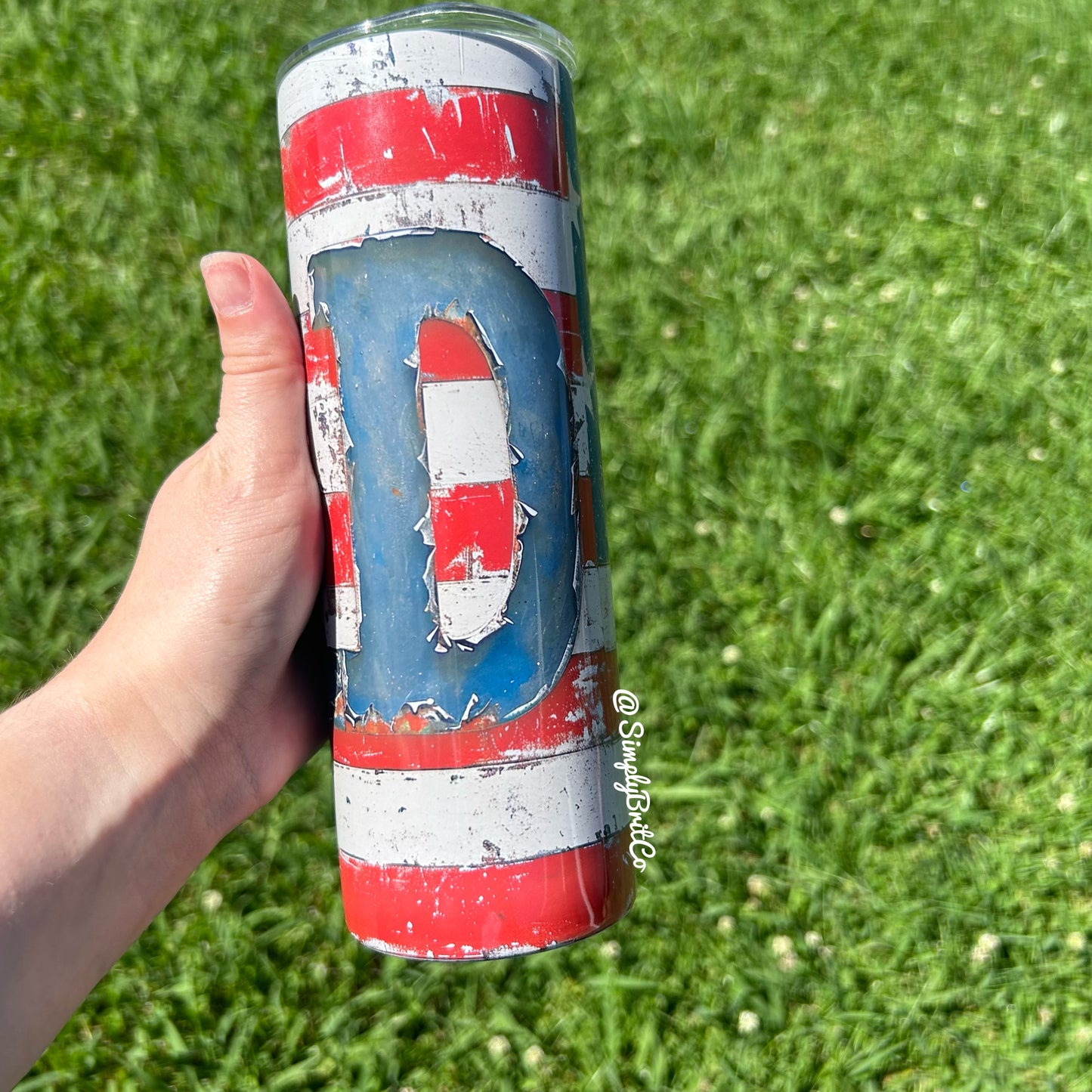Dad 20oz Tumbler | Rustic Flag
