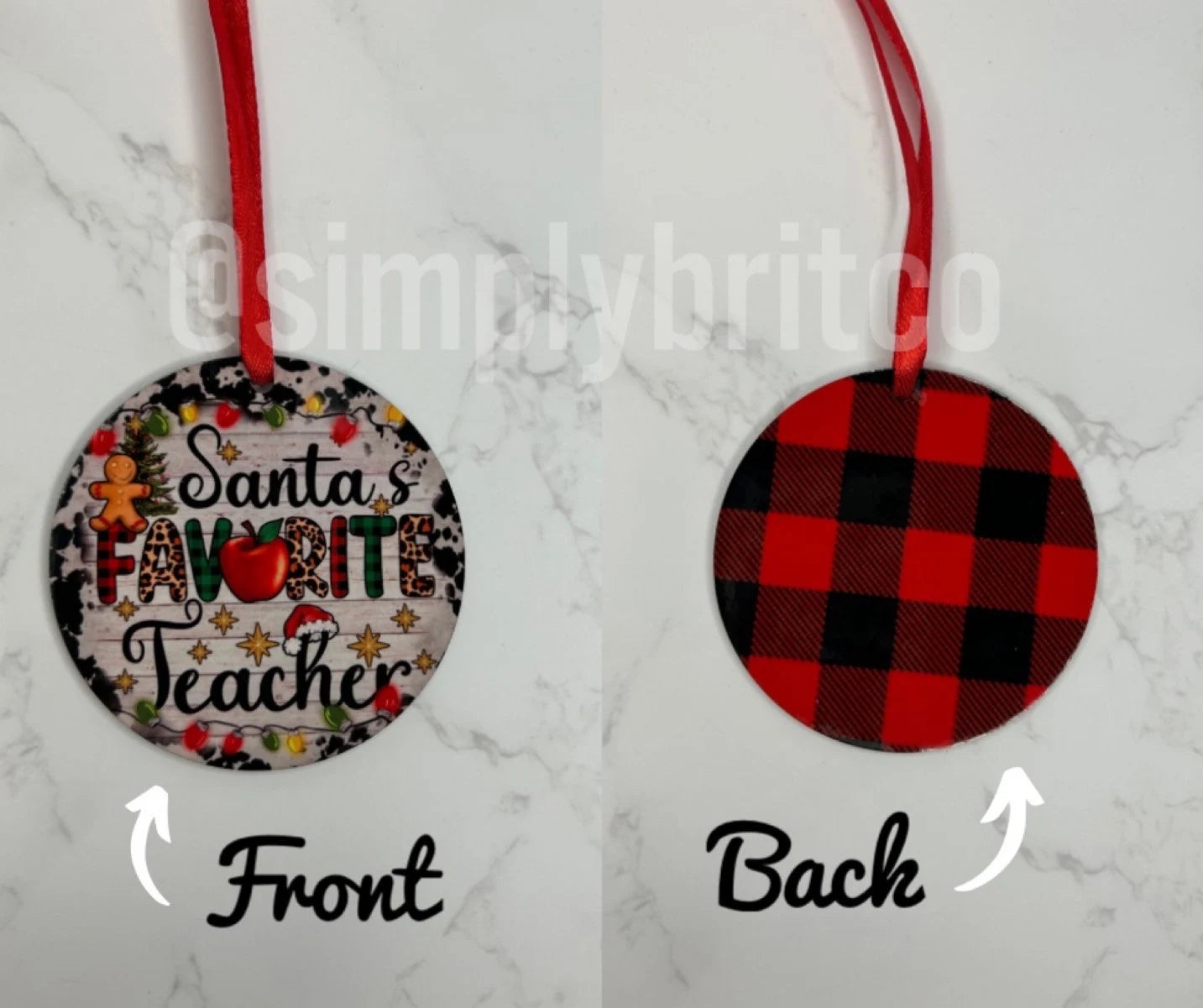 Santas Favorite Teacher Ornament