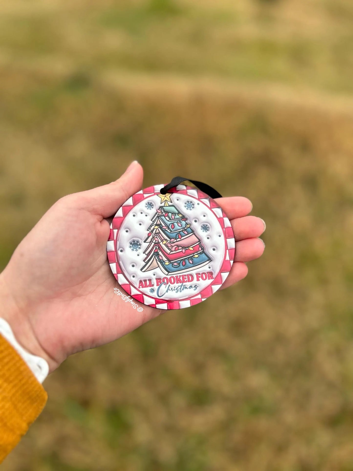 All Booked For Christmas Ornament