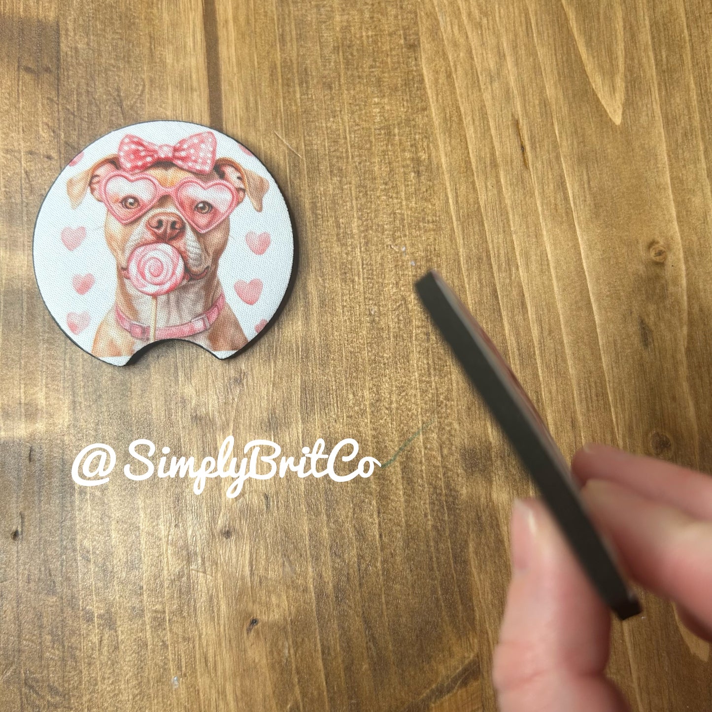 Pitbull Lollipop Freshie and Car Coaster