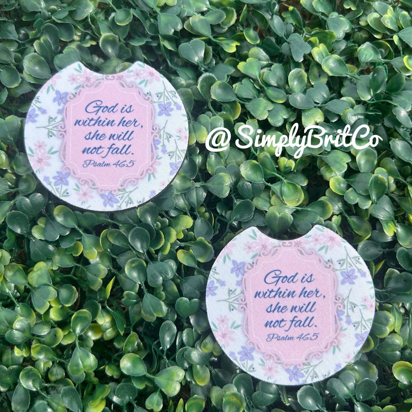 God is Within Her She Will Not Fall Car Coaster