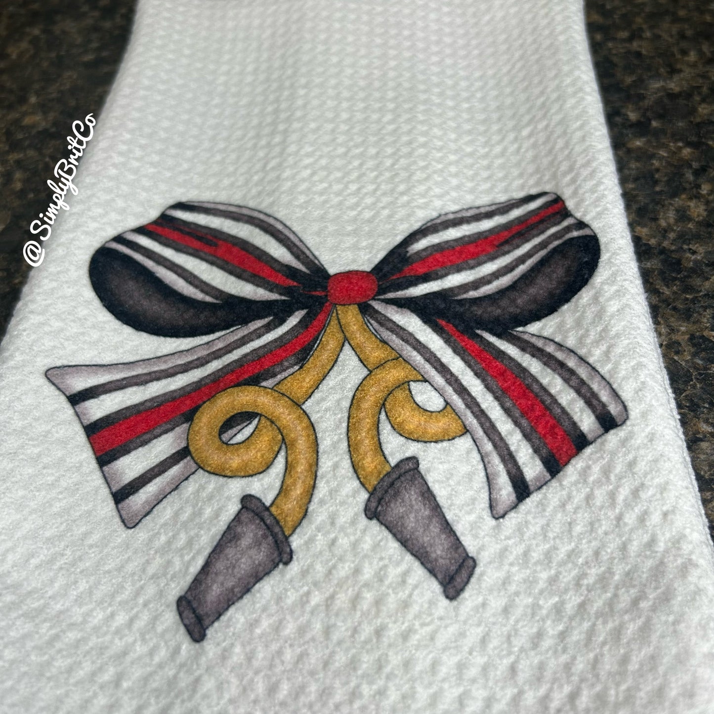 Back the Red Coquette Bow, Firefighters Kitchen Towel