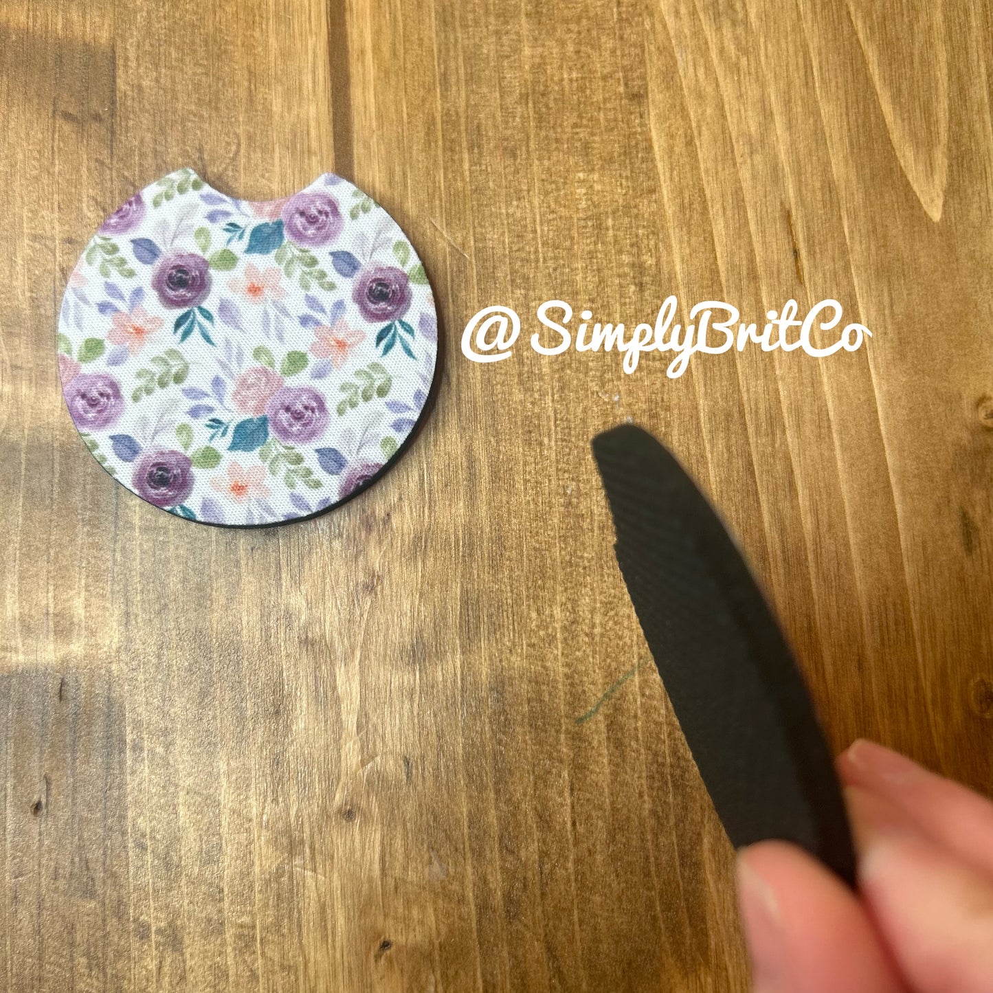 Purple Floral Freshie and Car Coaster