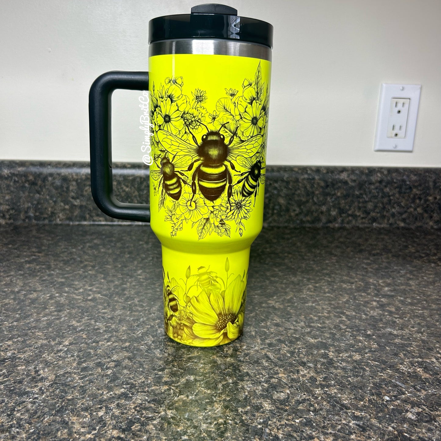 Let it Bee 40oz Tumbler | Neon Yellow