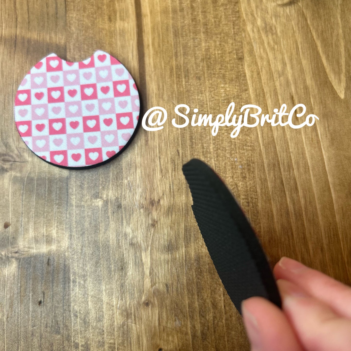Checkered Heart Freshie and Car Coaster