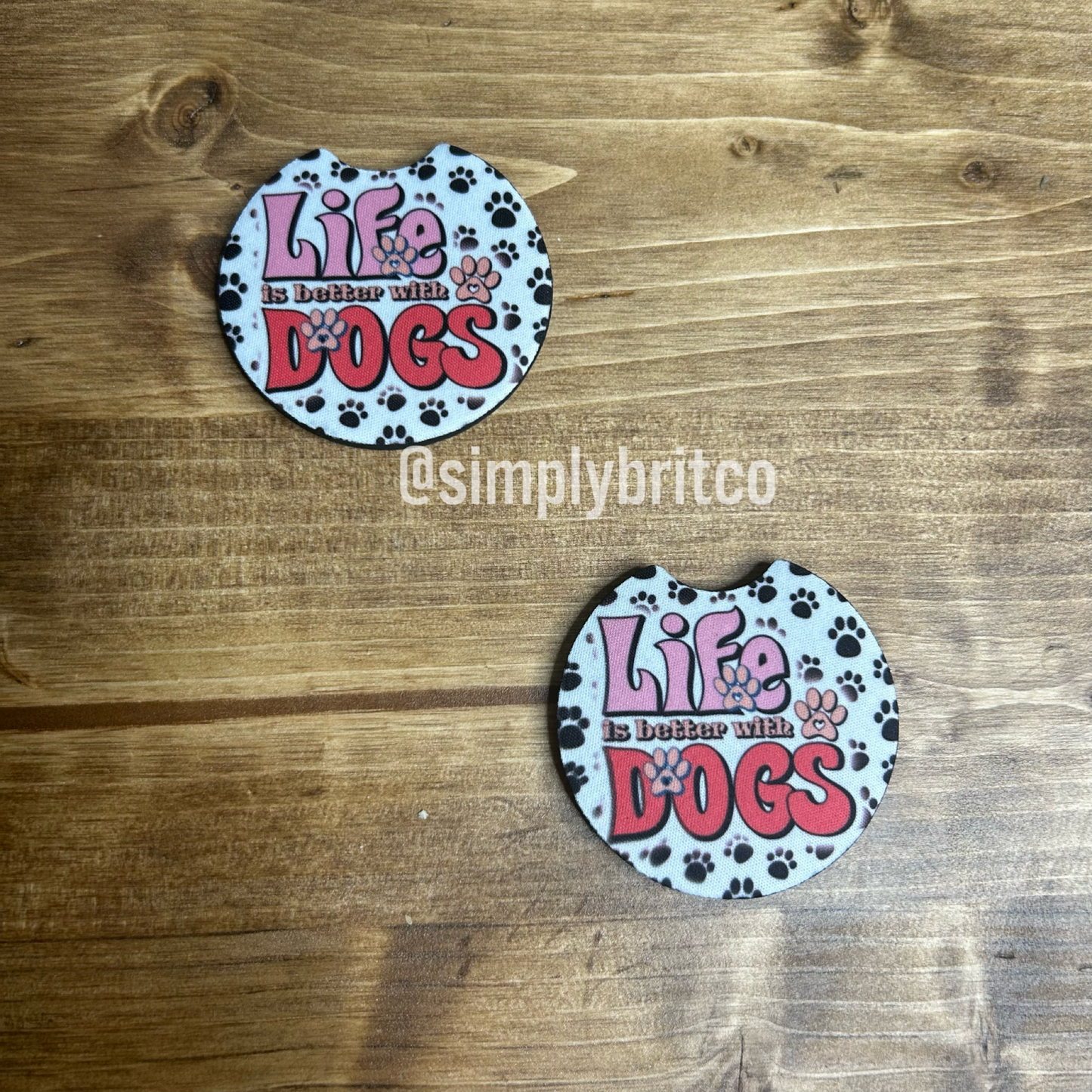 Dog Set of 2 Car Coaster