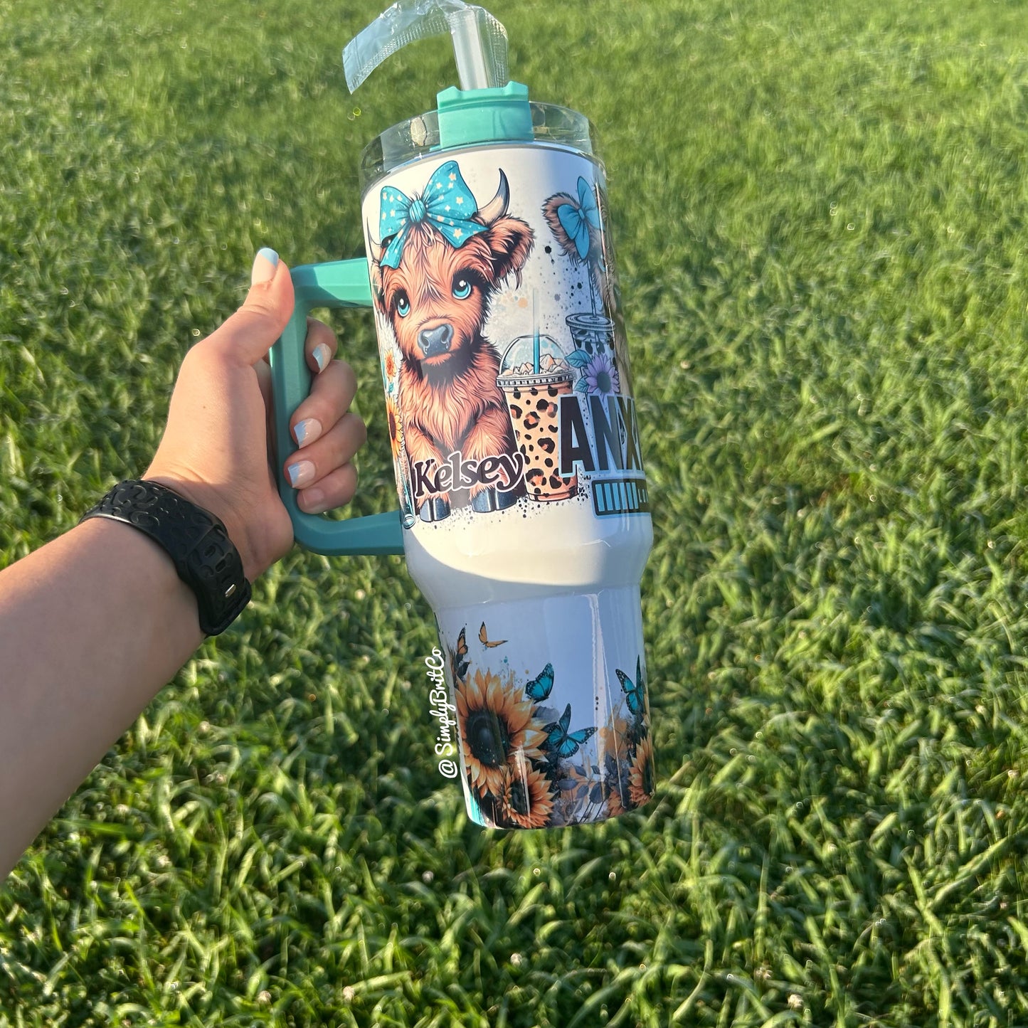 A Bit of a Mess Highland 40oz Tumbler | Anxiety | Perosnalization