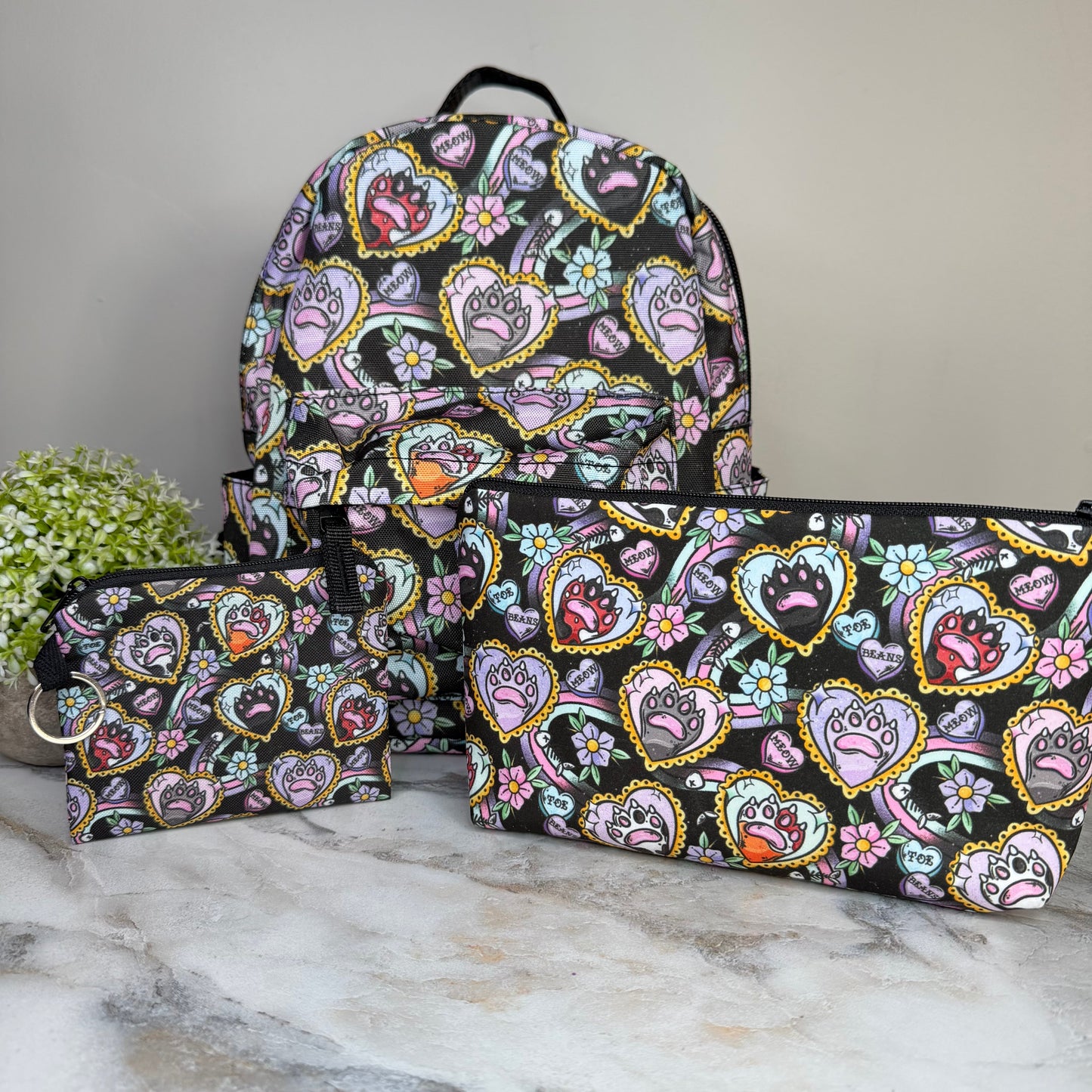 Bundled Set - Cat Paw Meow on Black