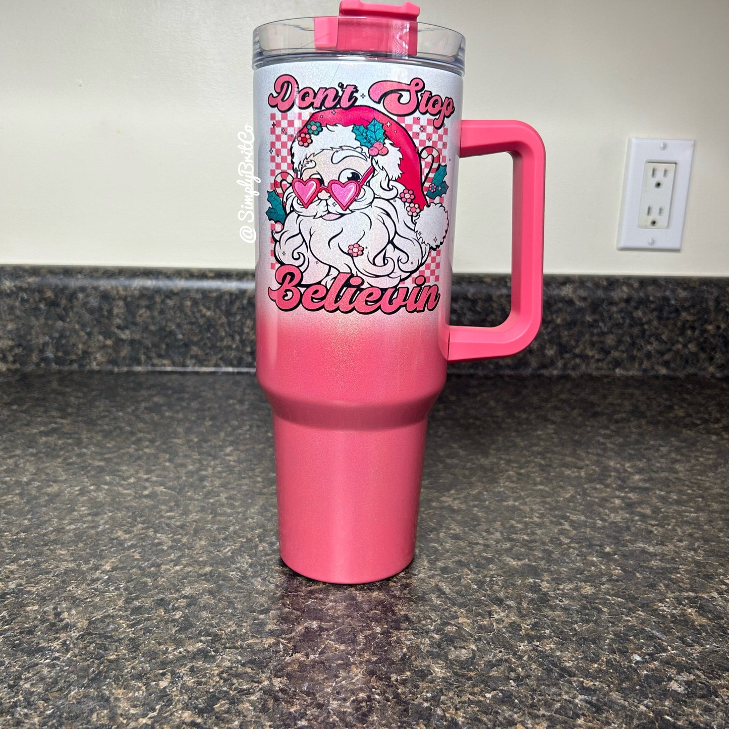 Don’t Stop Believin 40oz Tumbler | Shimmer Ombre | Christmas