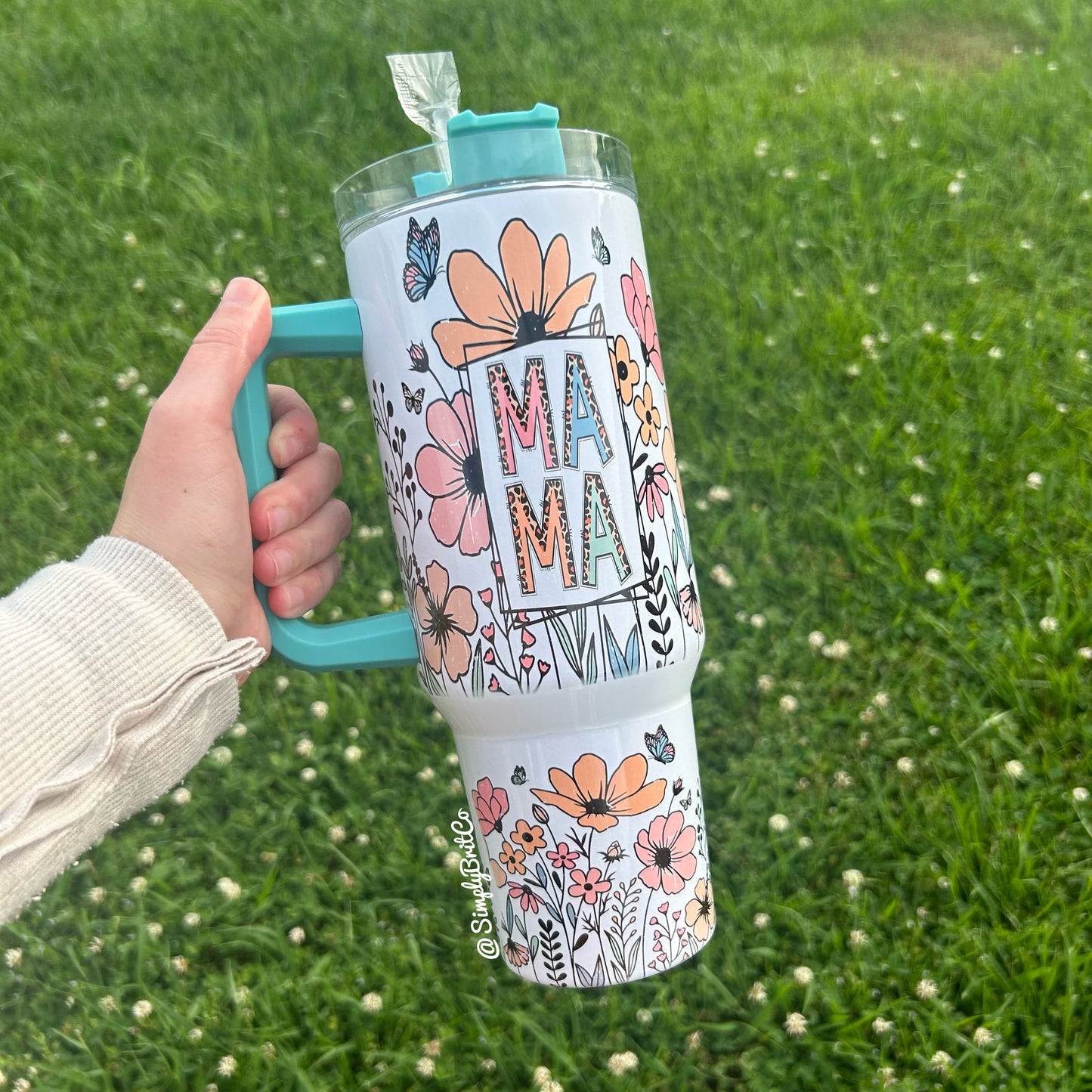 Mama Floral 40oz Tumbler | Pastel