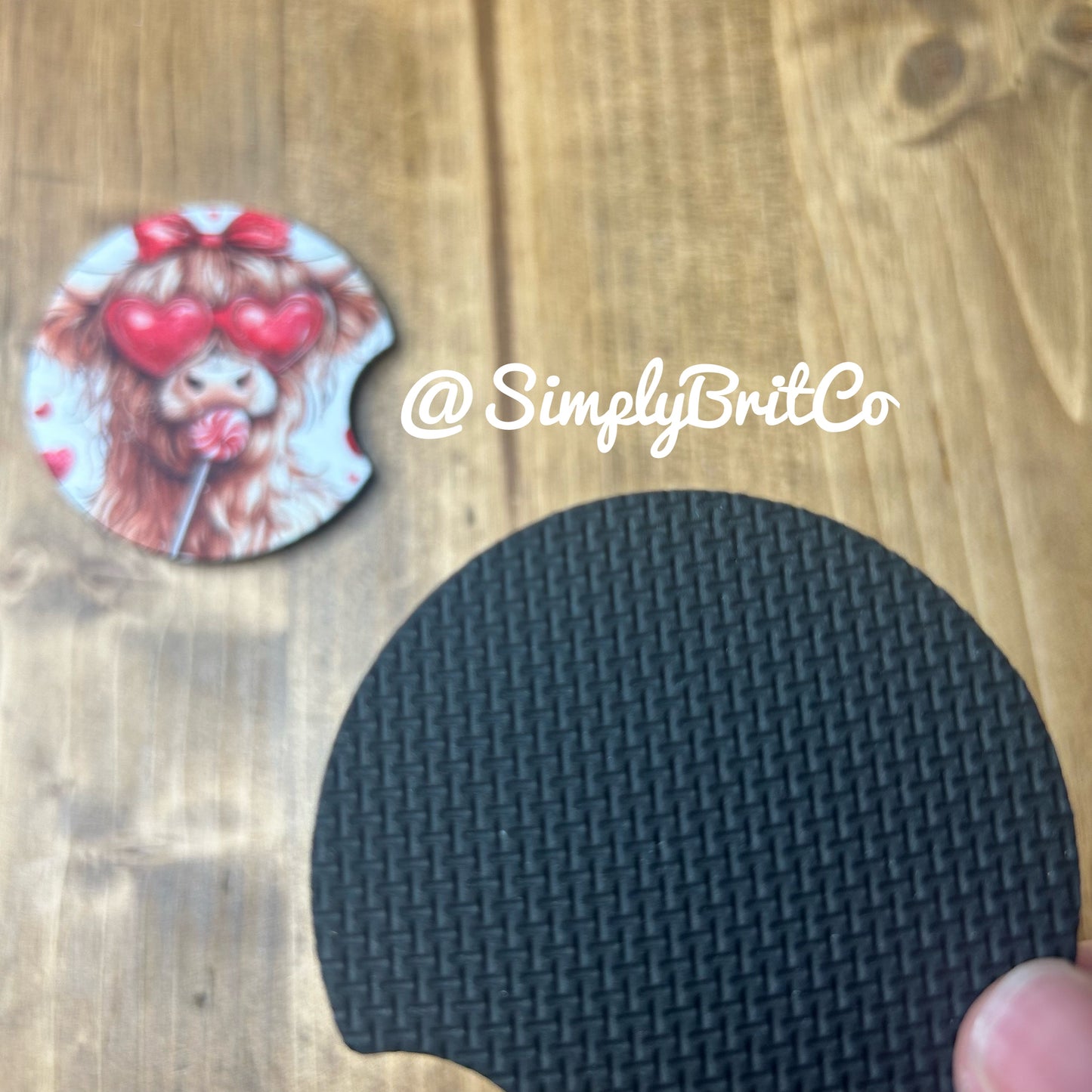 Red Highland Cow Freshie and Car Coaster