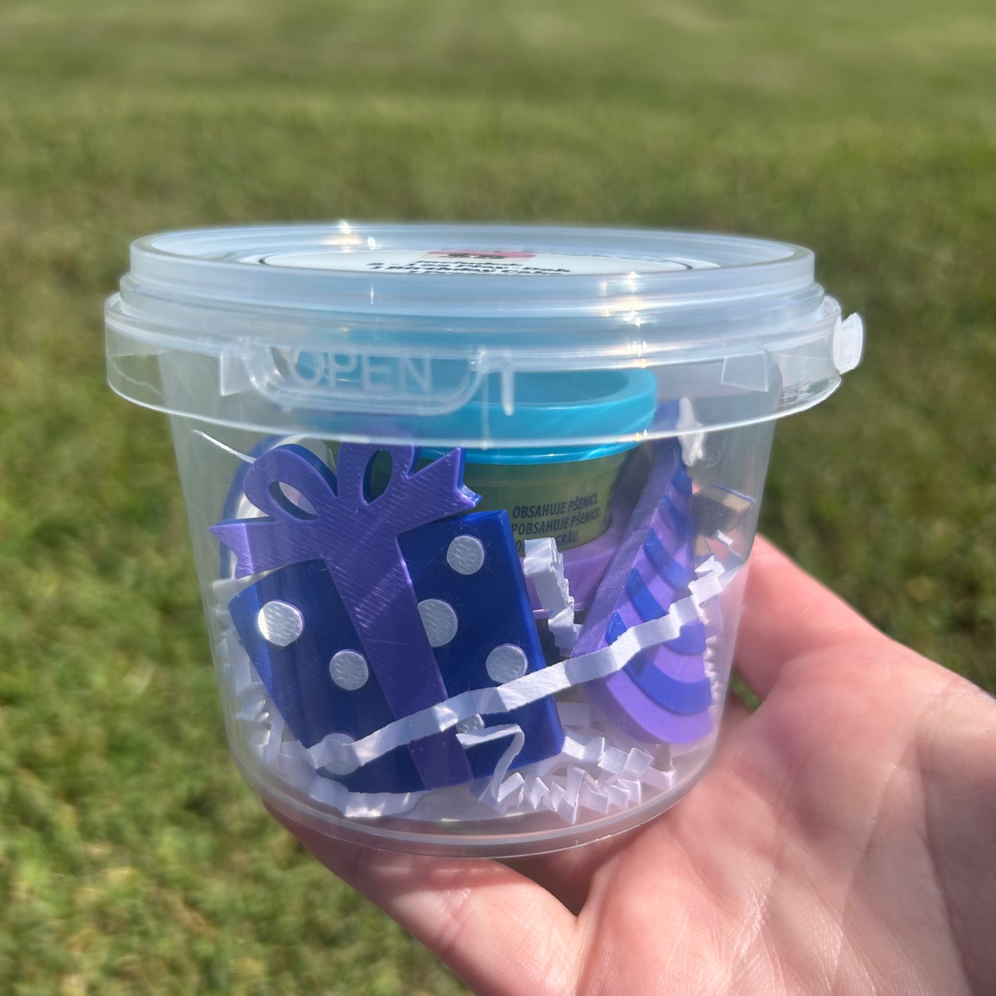 Purple and Blue Birthday Bash Playdough Bucket Kit