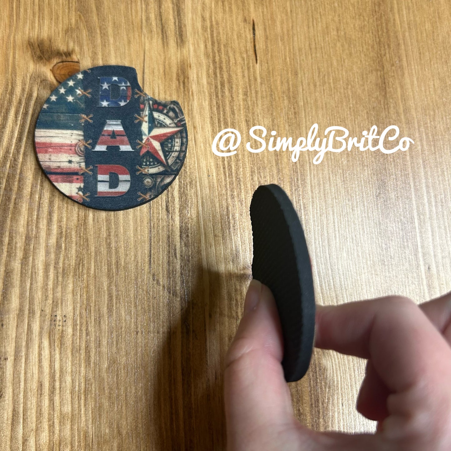 Patriotic Dad Set of 2 Car Coasters
