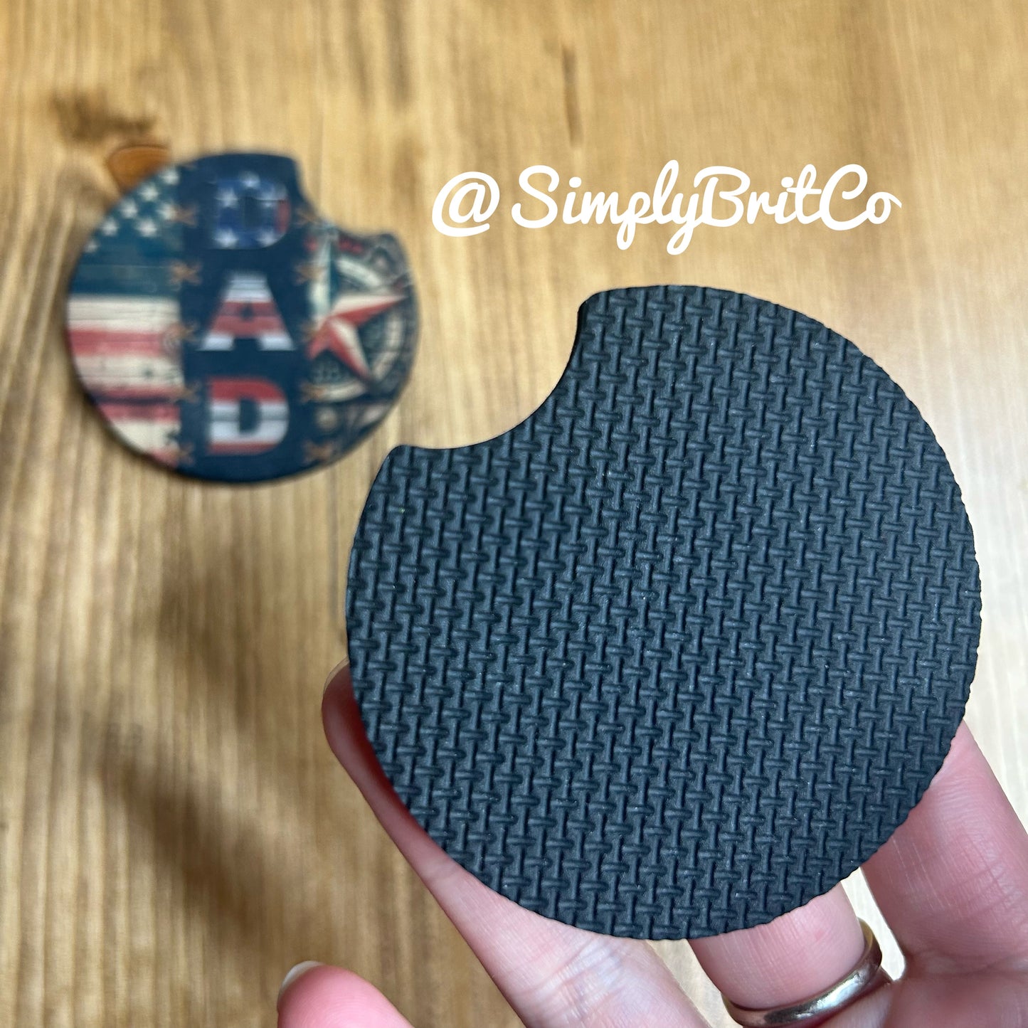 Patriotic Dad Set of 2 Car Coasters