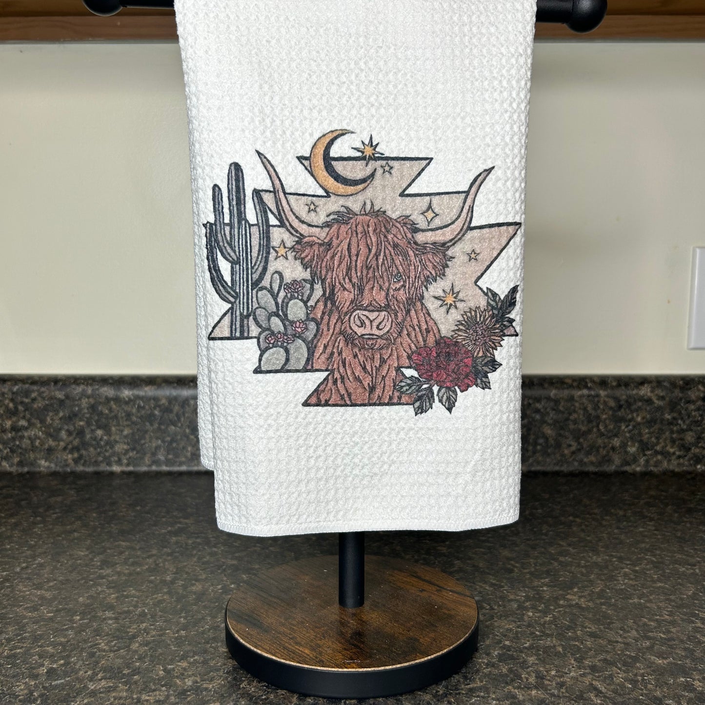 Western Highland Cow Kitchen Towel