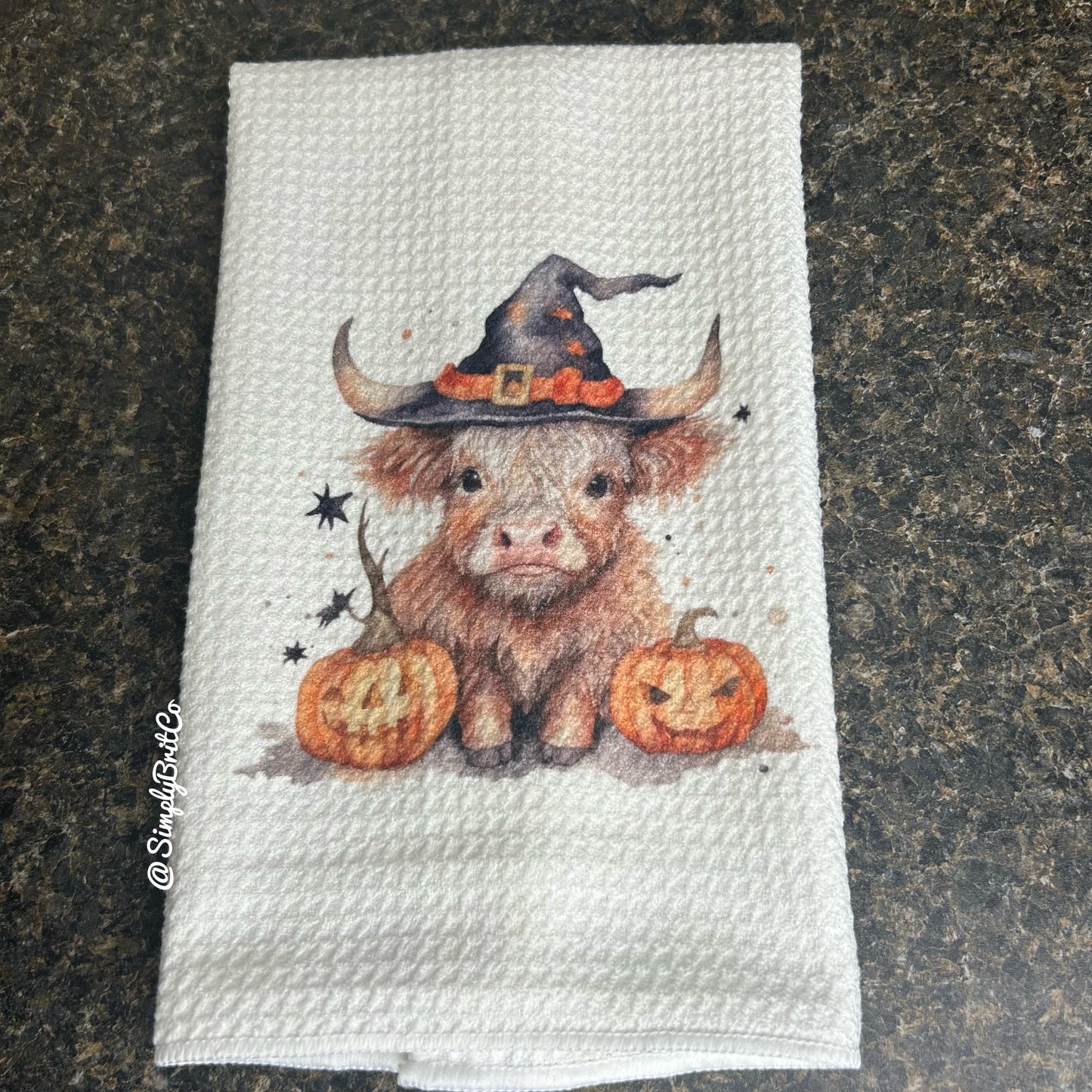 Highland Witch Pumpkin Kitchen Towel - Halloween