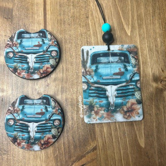 Western Bull Freshie and Car Coaster