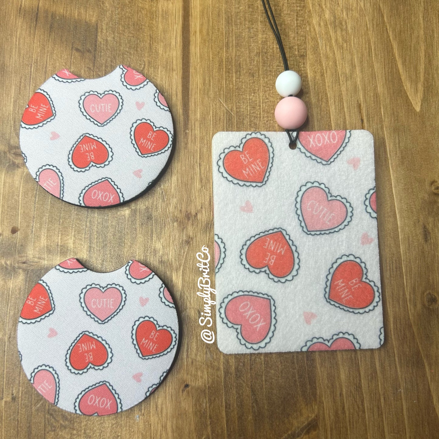 Conversation Hearts Freshie and Car Coaster