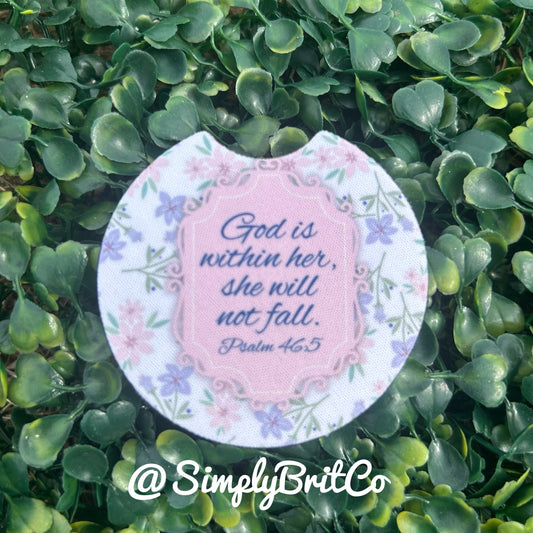 God is Within Her She Will Not Fall Car Coaster