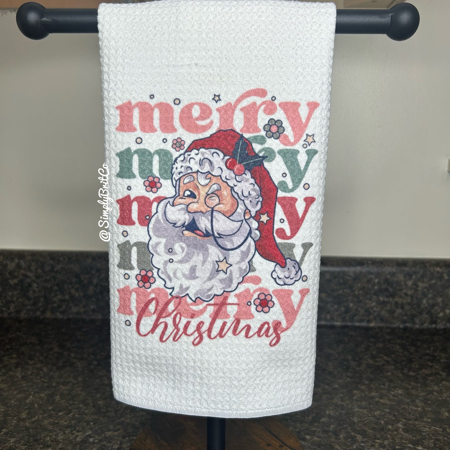 Merry Merry Christmas Santa Kitchen Towel