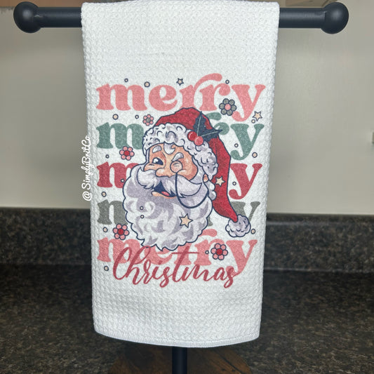 Merry Merry Christmas Santa Kitchen Towel